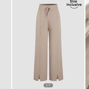 Commense Ribbed Mystique Wide Leg Pants